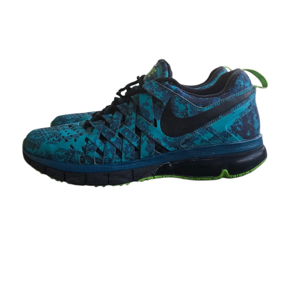 Nike Training Digi Camo Shoes Teal Blue Lime Green Mens Athletic Sneakers
